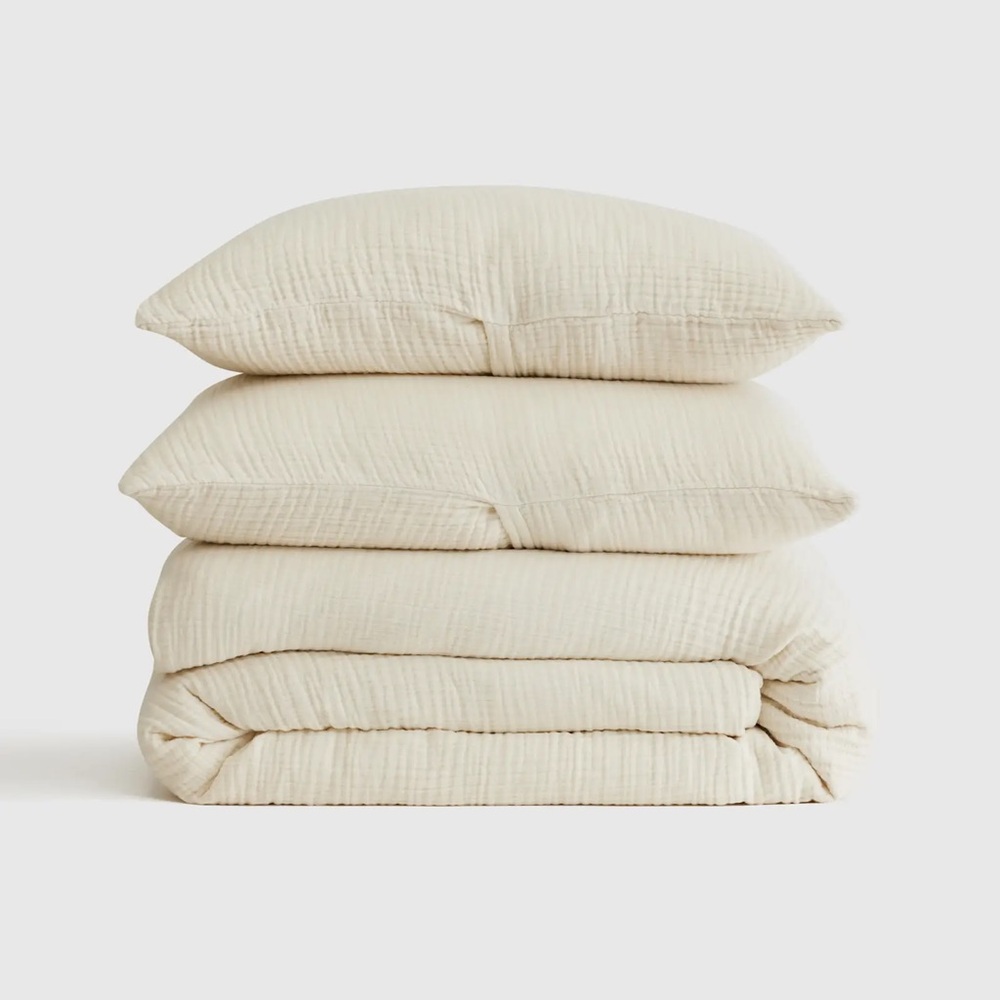 QUINCE Organic Airy Gauze Duvet Cover Set King/Cal King Undyed 7071